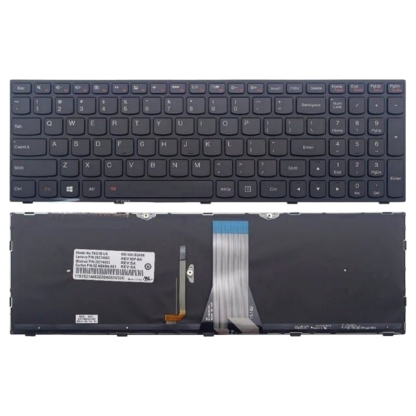 کیبرد لپ تاپ لنوو Lenovo B5070 Z5170 IP300 IP500 Flex 2 Laptop Keyboard Backlit فریم مشکی