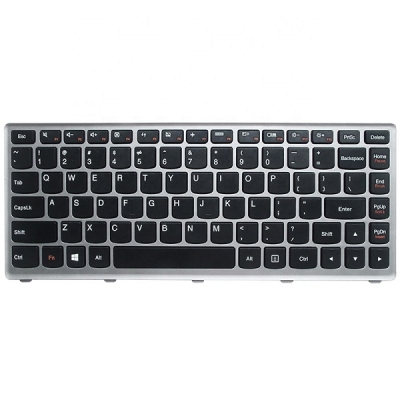 کیبرد لپ تاپ لنوو Lenovo IdeaPad Z400 P400 Laptop Keyboard فریم نقره ای