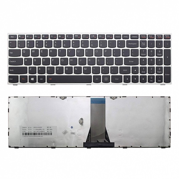 کیبرد لپ تاپ لنوو Lenovo B5070 Z5170 IP300 IP500 Laptop Keyboard فریم نقره ای