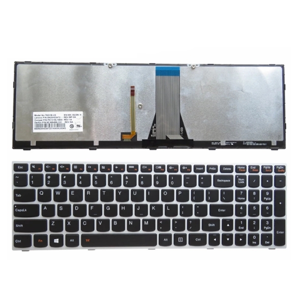 کیبرد لپ تاپ لنوو Lenovo B5070 Z5170 IP300 IP500 Flex 2 Laptop Keyboard Backlit فریم نقره ای